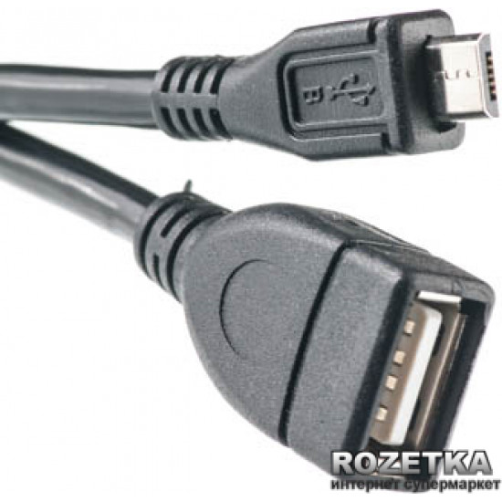 Кабель PowerPlant OTG USB 2.0 AF - Micro 0.5 м (KD00AS1233)