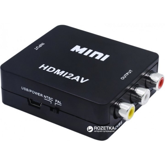 Адаптер STLab HDMI - AV/RCA/CVBS 0.15 м Black (U-995) Адаптер STLab HDMI - AV/RCA/CVBS 0.15 м Black (U-995)