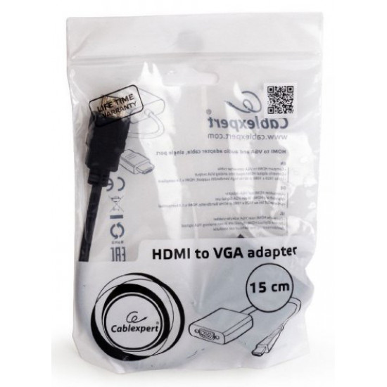 Адаптер Cablexpert HDMI to VGA and audio 0.15 м (A-HDMI-VGA-03) Адаптер Cablexpert HDMI to VGA and audio 0.15 м (A-HDMI-VGA-03)