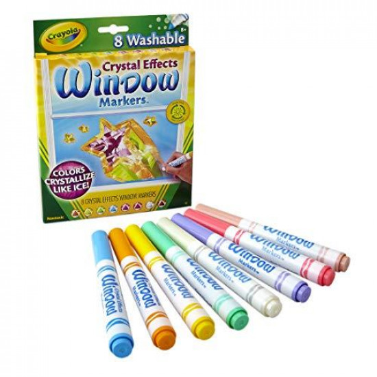 Маркеры Crayola Window Crystal Effects рисунки по стеклу эффект кристаллов 8 цветов Маркеры Crayola Window Crystal Effects рисунки по стеклу эффект кристаллов 8 цветов
