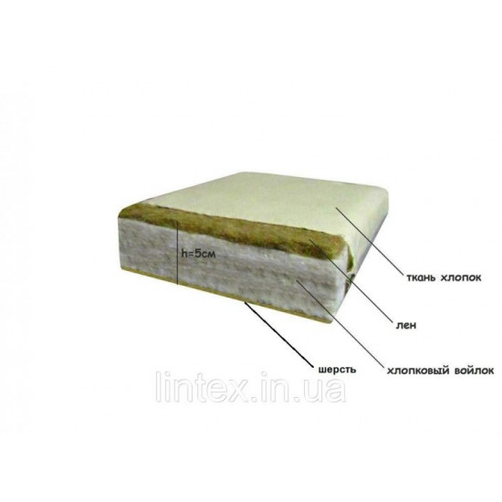 Матрац Футон Lintex (зима/літо) 70х190х5 см., тканина бавовна, кремовий Матрац Футон Lintex (зима/літо) 70х190х5 см., тканина бавовна, кремовий