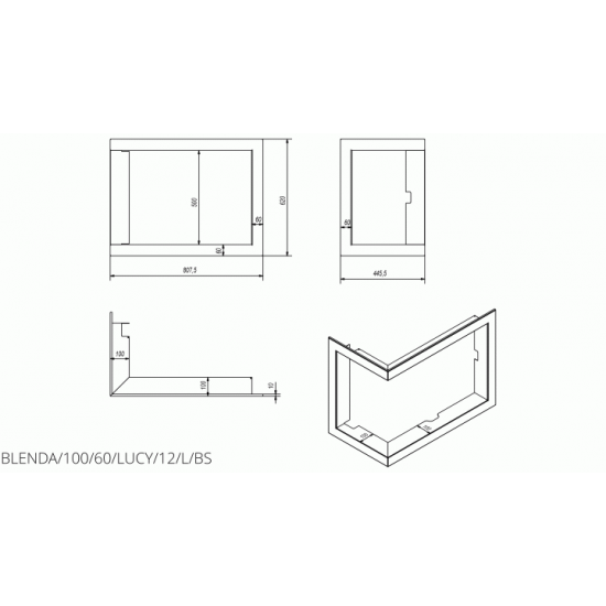Рамка стальна Kratki 90° для LUCY/12/L/BS, LUCY/12/SLIM/L/BS Рамка стальна Kratki 90° для LUCY/12/L/BS, LUCY/12/SLIM/L/BS