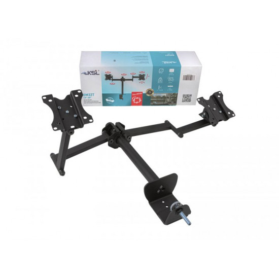  Настольное крепление для двух мониторов KSL DM32T Black