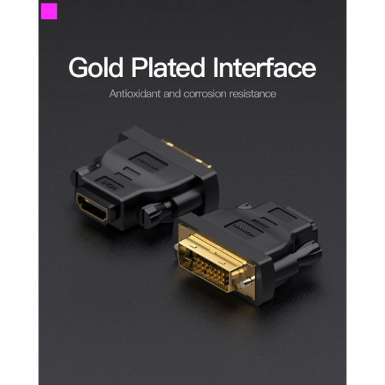 Перехідник Vention HDMI F - DVI M Чорний (ECDB0) Перехідник Vention HDMI F - DVI M Чорний (ECDB0)