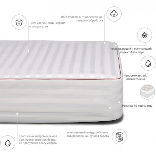 Наматрацник антиалергенний MirSon DeLuxe Eco Aloe Vera 231 120x190 (2200000375025) Наматрацник антиалергенний MirSon DeLuxe Eco Aloe Vera 231 120x190 (2200000375025)