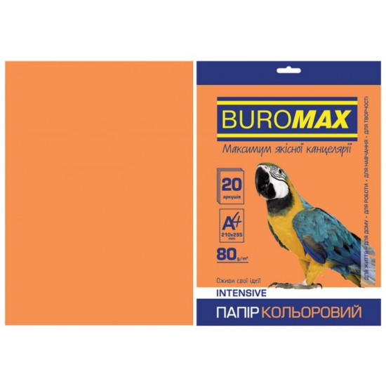 Папір кольоровий А4 Buromax INTENSIV 80гм2 оранжевий 20л. (BM.2721320-11) Папір кольоровий А4 Buromax INTENSIV 80гм2 оранжевий 20л. (BM.2721320-11)