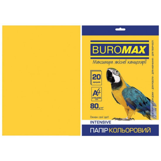 Папір кольоровий А4 Buromax INTENSIV 80гм2 жовтий 20л.(BM.2721320-08) Папір кольоровий А4 Buromax INTENSIV 80гм2 жовтий 20л.(BM.2721320-08)