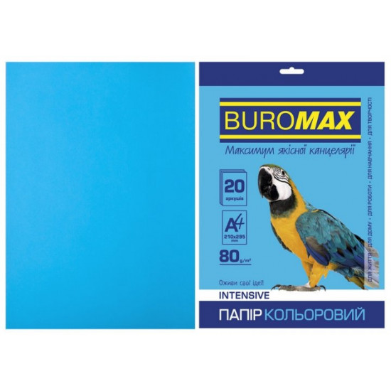 Папір кольоровий А4 Buromax INTENSIV 80гм2 світло-синій 20л.(BM.2721320-30) Папір кольоровий А4 Buromax INTENSIV 80гм2 світло-синій 20л.(BM.2721320-30)