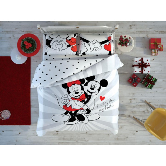 Двоспальний Євро комплект TAC Disney M&M Love Day Ранфорс+світиться у темряві Двоспальний Євро комплект TAC Disney M&M Love Day Ранфорс+світиться у темряві