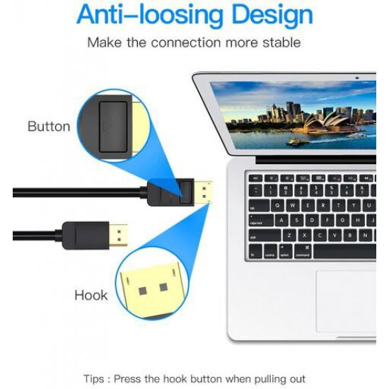 Кабель Vention DisplayPort v1.2 2 м Black (HACBH)