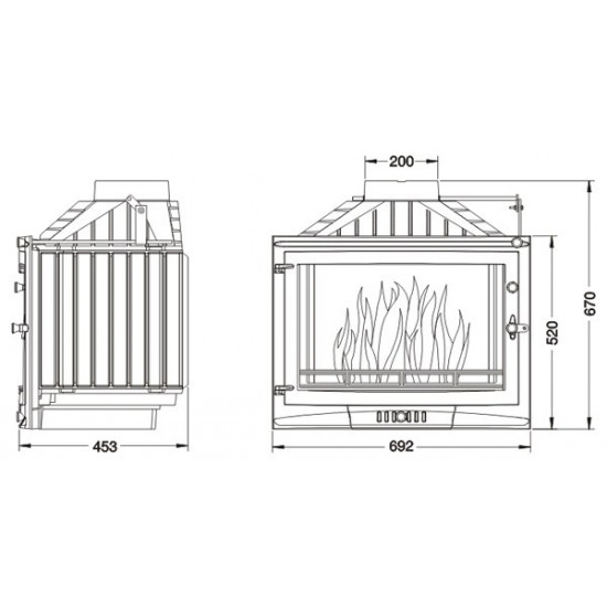 Камінна топка UNIFLAM 700 SELENIC ECO із шибером Камінна топка UNIFLAM 700 SELENIC ECO із шибером