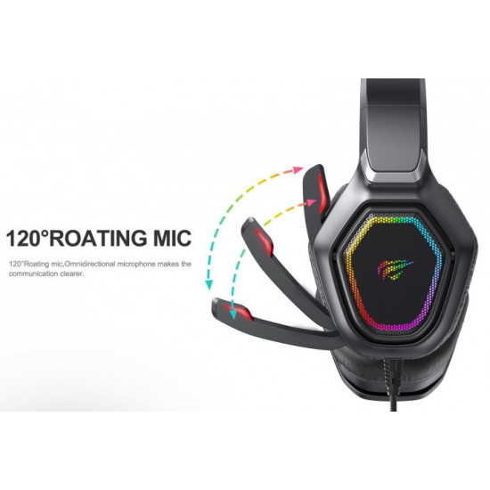Игровые наушники HAVIT HV-H659d GAMING с микрофоном и подсветкой Игровые наушники HAVIT HV-H659d GAMING с микрофоном и подсветкой