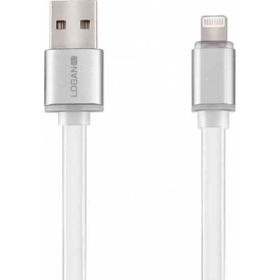 Кабель синхронизации Logan Apple Lightning to USB 1 м White (EL118-010WH) Кабель синхронизации Logan Apple Lightning to USB 1 м White (EL118-010WH)