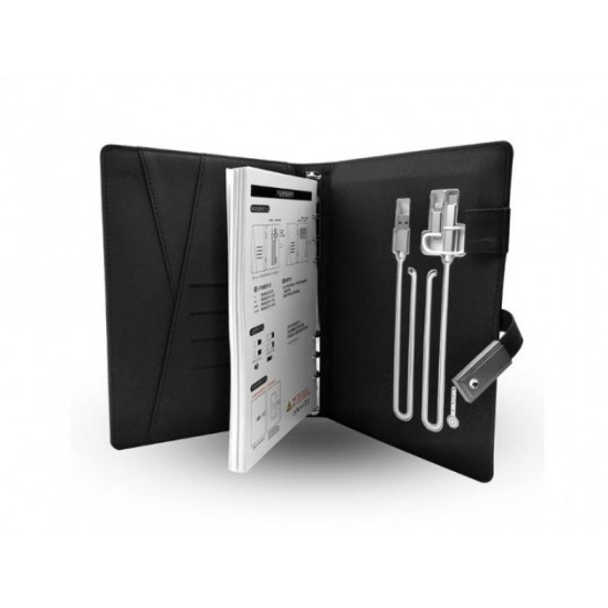 Смарт-блокнот с беспроводной зарядкой Powerbank 8000 мАч и флешкой 16 Гб Темно-серый Смарт-блокнот с беспроводной зарядкой Powerbank 8000 мАч и флешкой 16 Гб Темно-серый