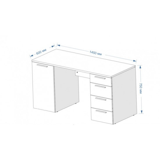 Письмовий стіл Embawood Ларрі W145 білий