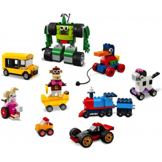 Конструктор LEGO Classic Кубики та колеса 653 деталі (11014)
