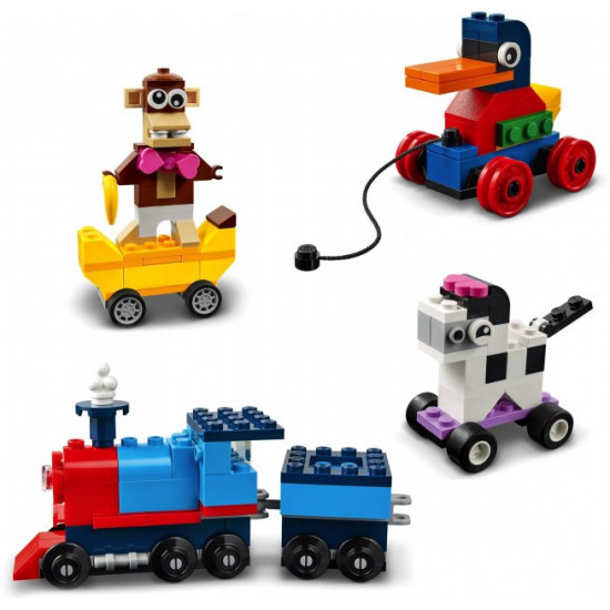 Конструктор LEGO Classic Кубики та колеса 653 деталі (11014)
