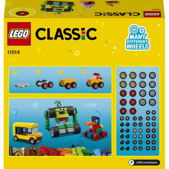 Конструктор LEGO Classic Кубики та колеса 653 деталі (11014)