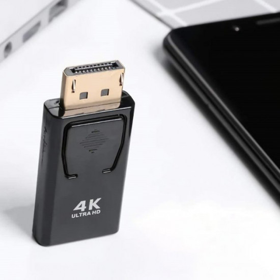 Перехідник U&P DisplayPort - HDMI 4K 0.1 м Black (WAZ-HD82-BK)