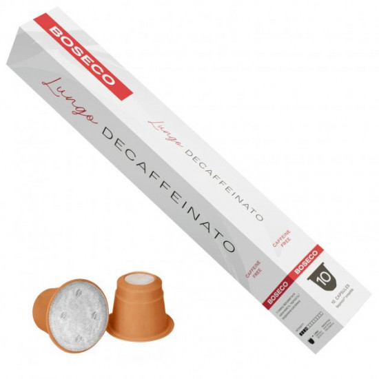 Кава натуральна мелена в капсулах Boseco Lungo Decaffeinato (10 капсул/формат Nespresso)