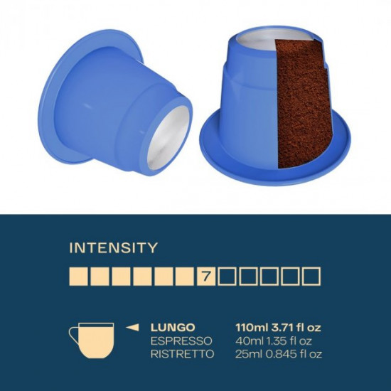 Кава натуральна мелена в капсулах Boseco Lungo Intenso (10 капсул/формат Nespresso) Кава натуральна мелена в капсулах Boseco Lungo Intenso (10 капсул/формат Nespresso)