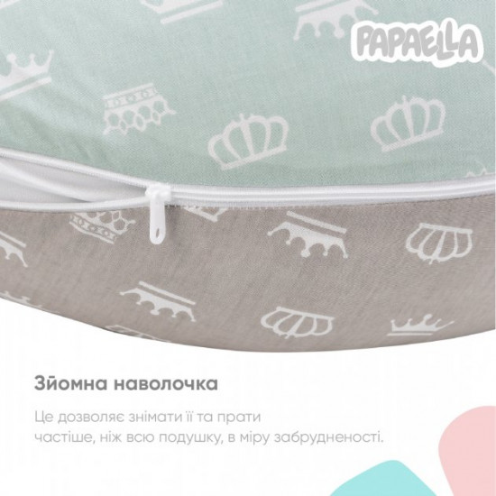 Подушка для беременных и кормления Papaella 30х170 см Корона Мятно-бежевая (4820227284993) Подушка для беременных и кормления Papaella 30х170 см Корона Мятно-бежевая (4820227284993)