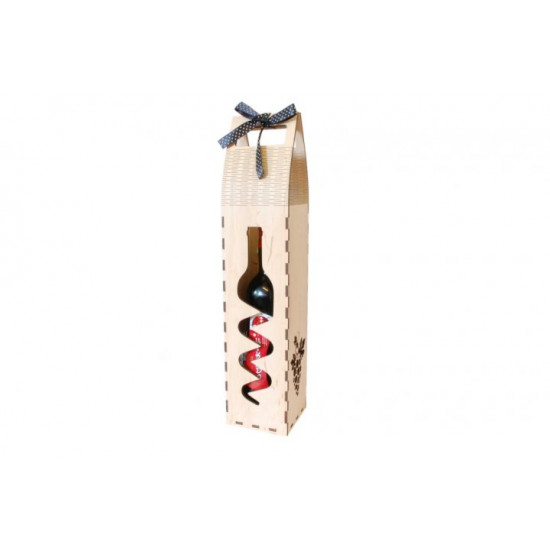 Коробка для вина Різанок з ручкою (Wooden Wine Box 0050)