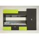 Двоярусне ліжко KidsBunkBed K-049 венге темний лайм 2820х1800х970 мм