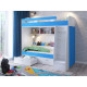 Двоярусне ліжко KidsBunkBed K-055 білий синій колір 2032х1132х1836 мм Двоярусне ліжко KidsBunkBed K-055 білий синій колір 2032х1132х1836 мм