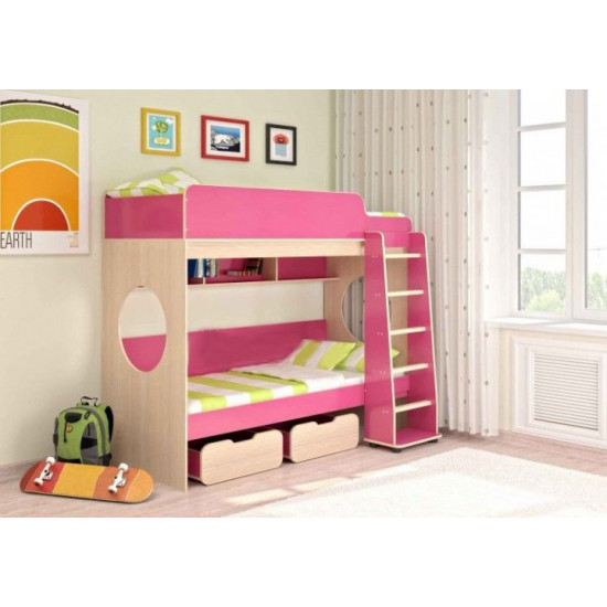 Двоярусне ліжко KidsBunkBed K-079 дуб молочний 1952 × 1146 × 1675 мм