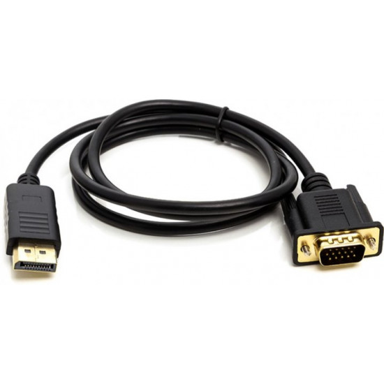 Кабель PowerPlant DisplayPort (M) - VGA (M) 1 м Чорний (CA911882) Кабель PowerPlant DisplayPort (M) - VGA (M) 1 м Чорний (CA911882)