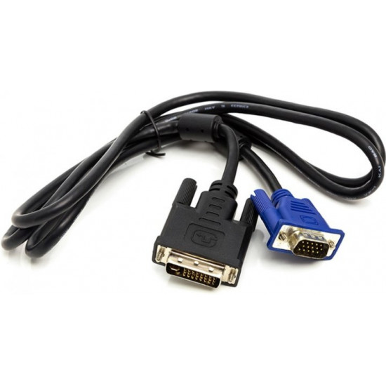 Відеокабель PowerPlant DVI-I (24+5) (M) - VGA (M) 1 м Чорний (CA911981) Відеокабель PowerPlant DVI-I (24+5) (M) - VGA (M) 1 м Чорний (CA911981)