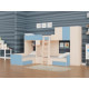 Триярусне ліжко KidsBunkBed K-082 дуб молочний блакит 326.5х195х200 см Триярусне ліжко KidsBunkBed K-082 дуб молочний блакит 326.5х195х200 см