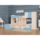 Триярусне ліжко KidsBunkBed K-082 дуб молочний блакит 326.5х195х200 см Триярусне ліжко KidsBunkBed K-082 дуб молочний блакит 326.5х195х200 см