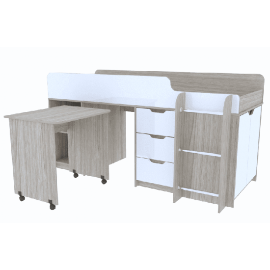 Низьке ліжко-горище KidsBunkBed K-0032 дуб сонома білий 2056х832х1070 см Низьке ліжко-горище KidsBunkBed K-0032 дуб сонома білий 2056х832х1070 см