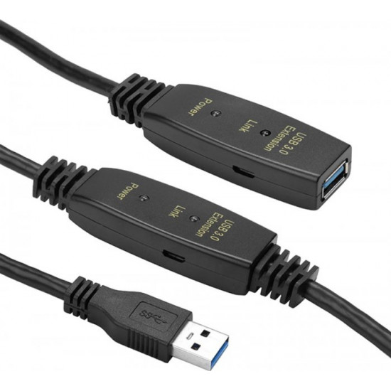 Активний подовжувач PowerPlant USB 3.0 AM-AF, 10 м (CA912858) Активний подовжувач PowerPlant USB 3.0 AM-AF, 10 м (CA912858)