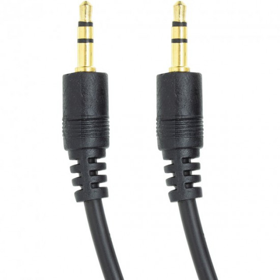 Аудіо кабель PowerPlant 3.5мм MM 1.5м, Black Аудіо кабель PowerPlant 3.5мм MM 1.5м, Black