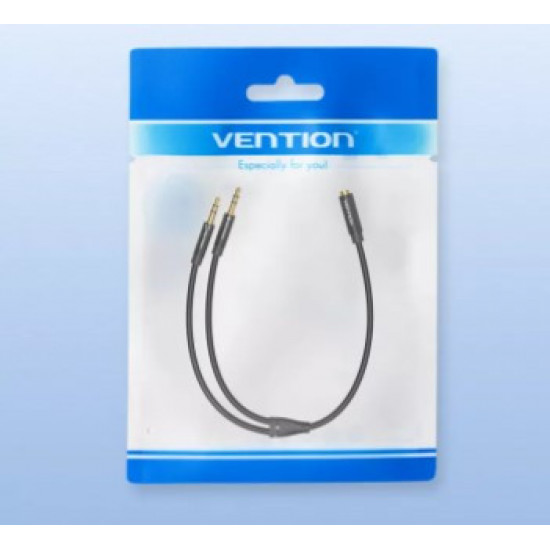 Перехідник-розгалужувач Vention Спліттер 3.5мм з мікрофоном 0.3M Metal Black (BBUBY) Перехідник-розгалужувач Vention Спліттер 3.5мм з мікрофоном 0.3M Metal Black (BBUBY)