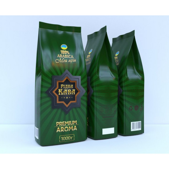 Кава в зернах Рідна Кава Premium Aroma 1 кг. Кава в зернах Рідна Кава Premium Aroma 1 кг.
