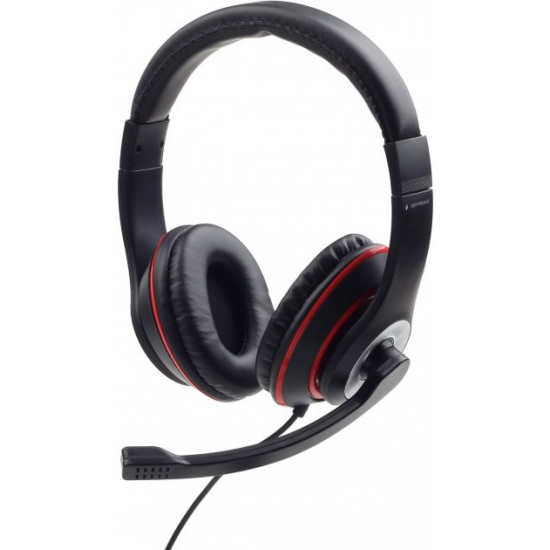 Наушники с микрофоном Gembird MHS-03-BKRD Наушники с микрофоном Gembird MHS-03-BKRD