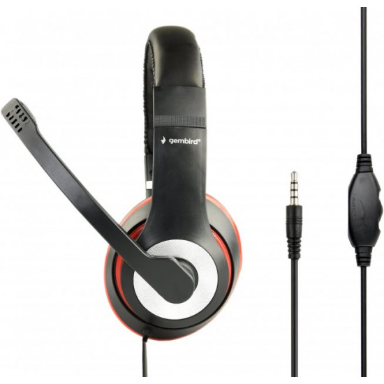 Наушники с микрофоном Gembird MHS-03-BKRD Наушники с микрофоном Gembird MHS-03-BKRD