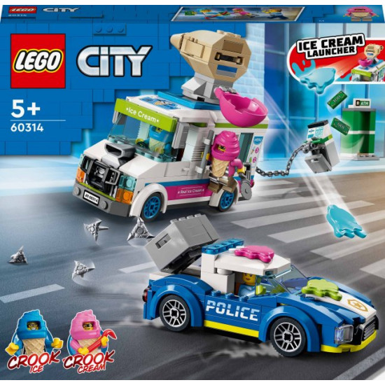 Конструктор LEGO City Полицейское преследование фургона с мороженым 317 деталей (60314) Конструктор LEGO City Полицейское преследование фургона с мороженым 317 деталей (60314)