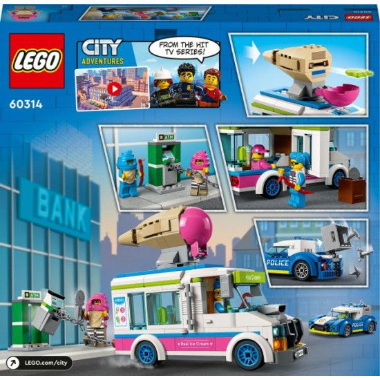Конструктор LEGO City Полицейское преследование фургона с мороженым 317 деталей (60314) Конструктор LEGO City Полицейское преследование фургона с мороженым 317 деталей (60314)