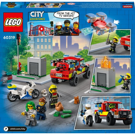 Конструктор LEGO City Пожежна рятувальна служба та поліцейське переслідування 295 деталей (60319) Конструктор LEGO City Пожежна рятувальна служба та поліцейське переслідування 295 деталей (60319)