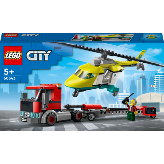 Конструктор LEGO City Перевезення рятувального вертольота 215 деталей (60343)