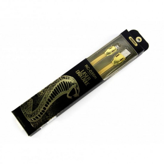Кабель Remax Laser MicroUSB 1m (RC-035m ) Черный с розовым золотом Кабель Remax Laser MicroUSB 1m (RC-035m ) Черный с розовым золотом