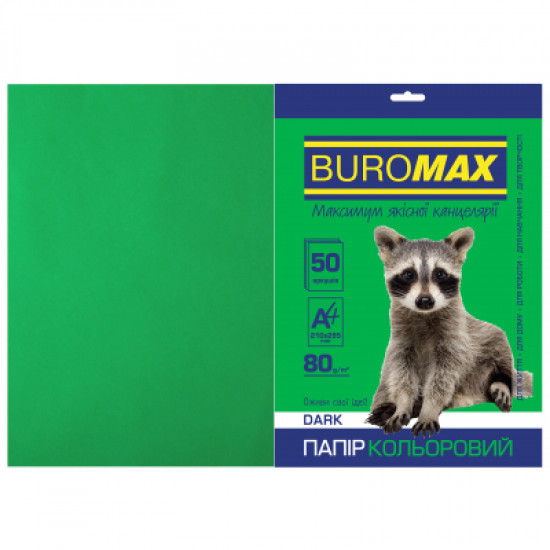 Бумага Buromax А4, 80g, DARK green, 50sh (BM.2721450-04) Бумага Buromax А4, 80g, DARK green, 50sh (BM.2721450-04)
