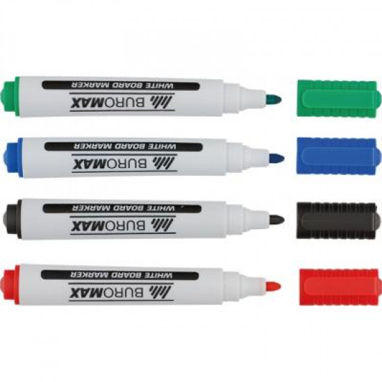 Маркер Buromax JOBMAX Board, SET*4шт+губка (BM.8800-84). 57703 Маркер Buromax JOBMAX Board, SET*4шт+губка (BM.8800-84). 57703