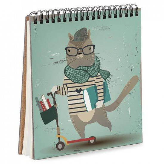 Блокнот Sketchbook Кіт на самокаті квадратний 16,7 х18 см (BDK_FFL009) Блокнот Sketchbook Кіт на самокаті квадратний 16,7 х18 см (BDK_FFL009)