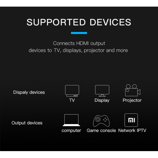 Кабель Vention HDMI-HDMI, 5m, v1.4, 4K 30Hz (VAA-M02-B500)